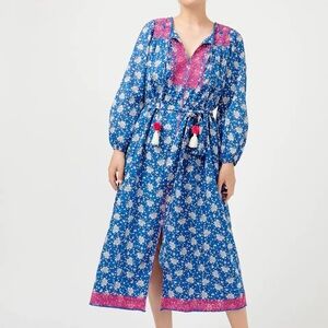 J. Crew Night Sky Block Print Tunic Midi Dress